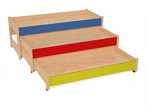 Кровать трехъярусная выкатная массив