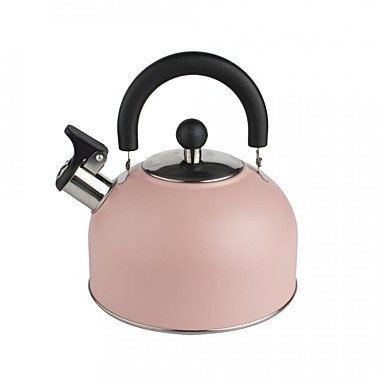 Чайник 2,5л со свистком МАТОВЫЙ РОЗОВЫЙ