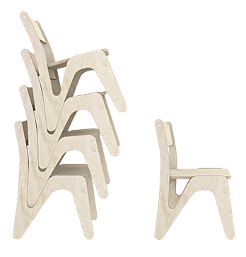 Стул штабелируемый регулируемый зигзаг лак