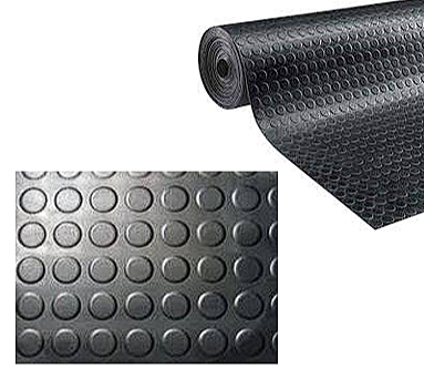 КОВРЫ РЕЗИНОВЫЕ РИФЛЕНЫЕ РУЛОННЫЕ пятак 3,5 мм (черный)