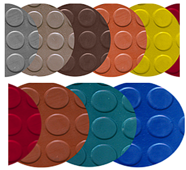 КОВРЫ РЕЗИНОВЫЕ РИФЛЕНЫЕ РУЛОННЫЕ пятак 3,5 мм (цветные)