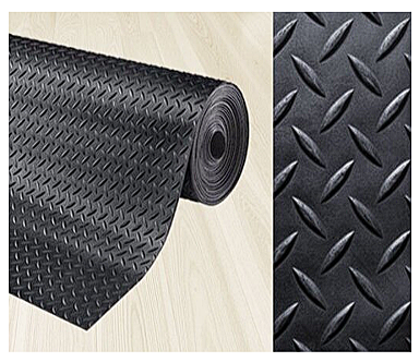 КОВРЫ РЕЗИНОВЫЕ РИФЛЕНЫЕ РУЛОННЫЕ елочка 3,5 мм (черный)