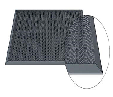КОВРЫ РЕЗИНОВЫЕ ВОЛНА Размер: 1000*1100*12 (черный)
