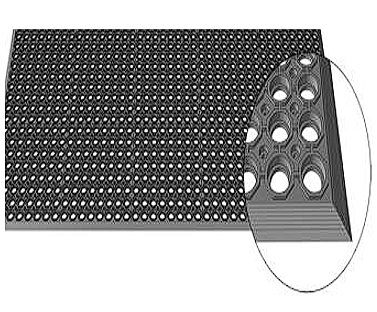 КОВРЫ РЕЗИНОВЫЕ СО СКВОЗНЫМИ ОТВЕРСТИЯМИ (с кантом) чёрный  900*1500*12