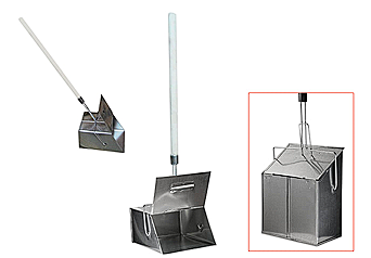 Совок для мусора, 24х29 см, закрывающаяся крышка, деревянная рукоятка 75 см,  металлический