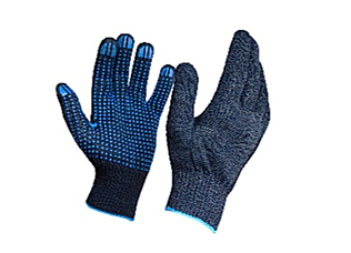 Перчатки ХБ 4-нитка 10кл.ПВХ черные