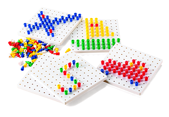 Мозаика Peg Board. Набор (1000 деталей, 5 цветов, 5 досок)