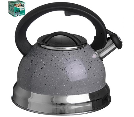 Чайник 2,5л со свистком (индук.) СЕРЫЙ МРАМОР