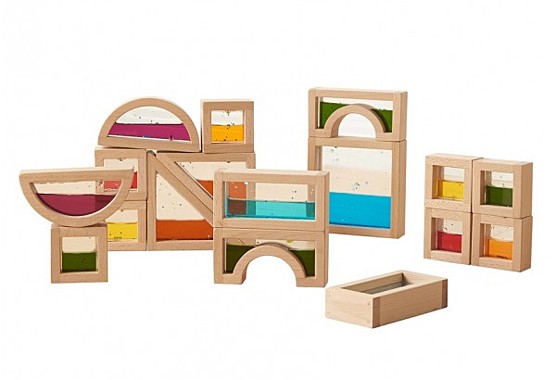 Деревянные сенсорные блоки с жидкостью (18 штук)