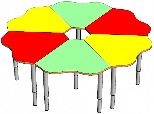 Стол Ромашка 6 лепестков регулируемый