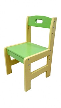 Стул детский регулируемый из массива хвойных пород дерева (сиденье и спинка цветные)