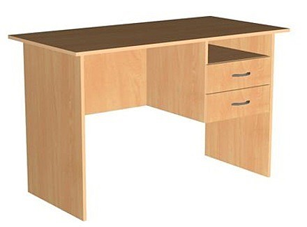 Стол с подвесной тумбой с нишей и 2 ящиками