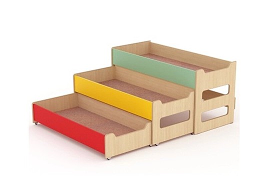 Кровать трехъярусная выкатная (бока с вырезом)