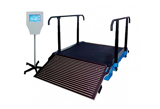 Беговая дорожка (тредбан, тредмилл) Модель Академика Лядова с электрическим поднятием поручней (с двумя пандусами)