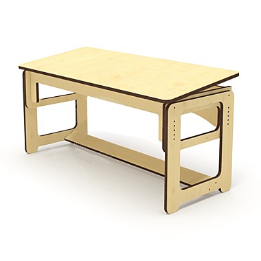 Парта двухместная фанера лак