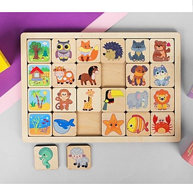 Игра развивающая деревянная Десятое Королевство «Кто где живёт»