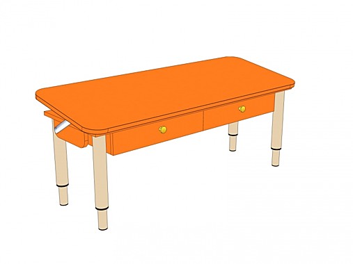 Стол 2-х местный регулируемый с ящиками и наклонной столешницей