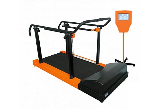 Тренажёр медицинский беговая дорожка (Тредбан, Тредмилл) с БОС «Орторент». Модель «Детская» без пандуса с механическим поднятием поручней
