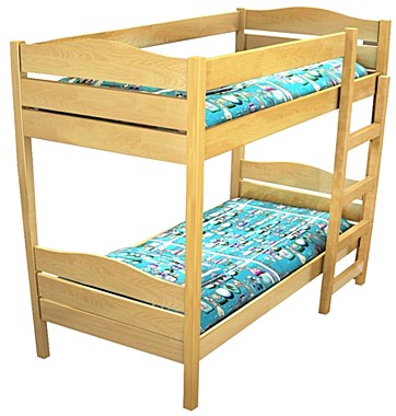 Кровать двухъярусная массив/лак