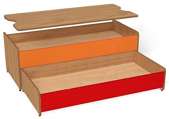 Кровать двухъярусная выкатная с крышкой