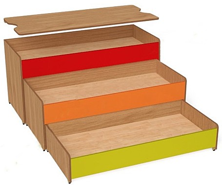 Кровать трехъярусная выкатная с крышкой