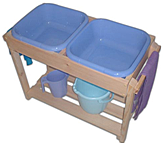 Стол для стирки белья со встроенными тазиками