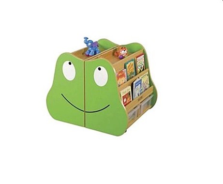 Стеллаж книжный двухсторонний с ящиками Лягушонок