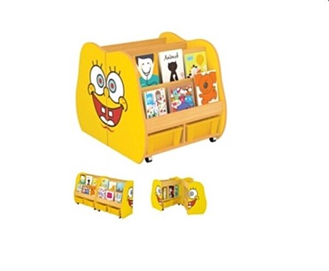 Стеллаж книжный двухсторонний с ящиками Губка Боб