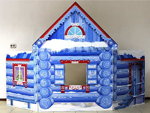 Напольная двухсторонняя ширма «Теремок зима-лето»