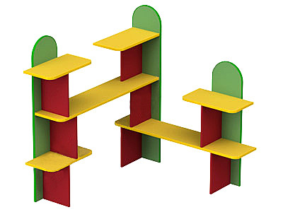 Стеллаж угловой для игрушек №39