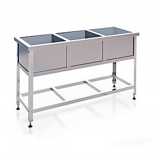 Ванна моечная, трехсекционная, сварная, оцинкованный каркас