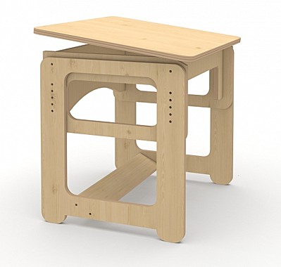 Парта одноместная фанера лак