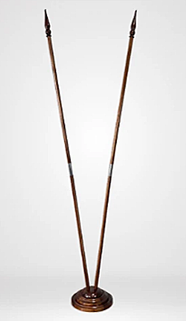 Флагшток Напольное кабинетное основание с отверстием под древко (2 отверстия), дерево, орех, с навершием