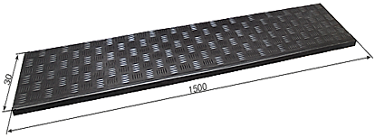 ПРОСТУПЬ противоскользящая Г-образная 1500*300*30 ЁЛОЧНЫЙ чёрный