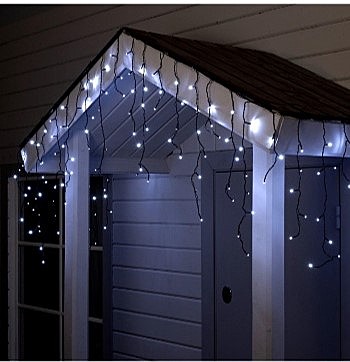 Гирлянда «Бахрома» 4 × 0.6 м, IP44, тёмная нить, 180 LED, свечение белое, 8 режимов, 220 В