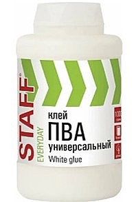 Клей ПВА универсальный 1кг (бумага, картон, дерево) STAFF