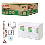 Полотенца бумажные 200 шт., LAIMA (H2) ADVANCED WHITE, 2-слойные, белые, КОМПЛЕКТ 20 пачек, 24х21,5,