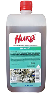 Кислотное  средство моющее  концентрированное  моющее «Ника-КС» 1,5л 