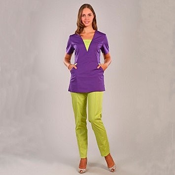 Костюм медицинский жен. М-111 ткань Тиси (56, флт(49)/лайм(84))