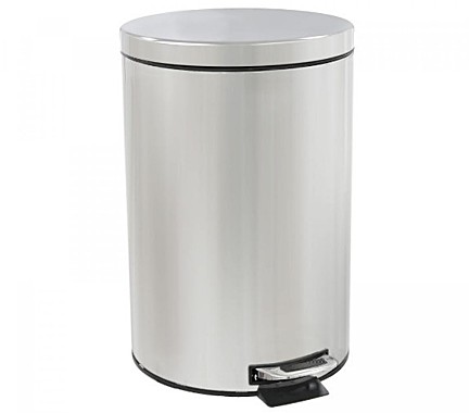 Контейнер д/мусора 20,0л круг с педалью нерж с доводчиком