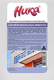 Очиститель, концентрированный для фасадов «Ника» с антибактериальным эффектом 5л.