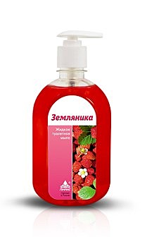 Мыло Земляника жидкое туалетное с дозатором флакон 0,5 л