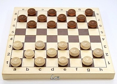 Игра развивающая Шашки деревянные обиходные с доской деревянной 29 см