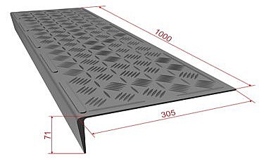 ПРОСТУПЬ противоскользящая Г-образная1000*305*71 ЁЛОЧНЫЙ любая цветная