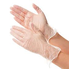 Перчатки виниловые смотровые 50 пар (100 штук), размер М, L прозрачные