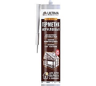 Герметик акриловый для дерева Ultima, серый 300г
