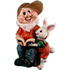Фигура Гном с зайцем и книжкой, 31х44 см