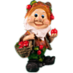 Фигура Гномик с корзинкой яблок, 22х39 см