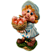 Фигура Девочка с корзиной грибов, 19х32 см