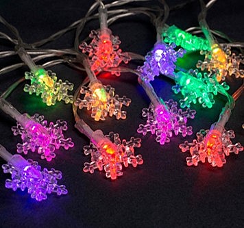 Гирлянда «Нить» 3 м с насадками «Снежинки малые»